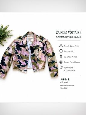 Zadig & Voltaire Camouflage Cropped Jacket